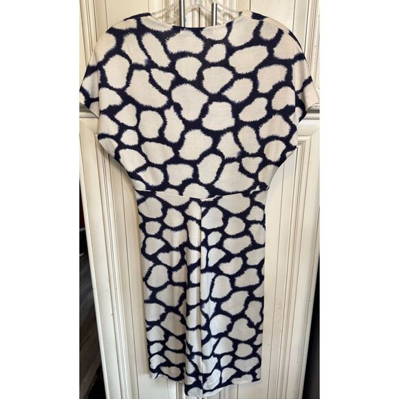 Diane Von Furstenberg Women's Natalie Silk Jersey Dress Black White Size 4 - Picture 8 of 8